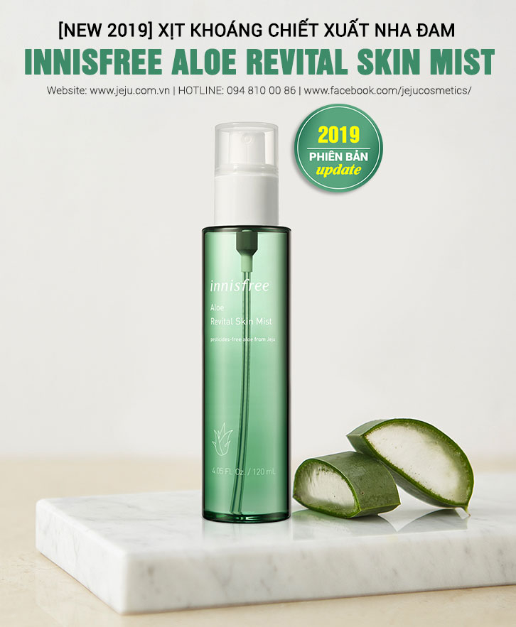 Xịt khoáng dưỡng ẩm nha đam innisfree Aloe Revital Skin Mist
